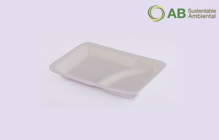 PL92D  | Plato rectangular con división PL92D degradable 