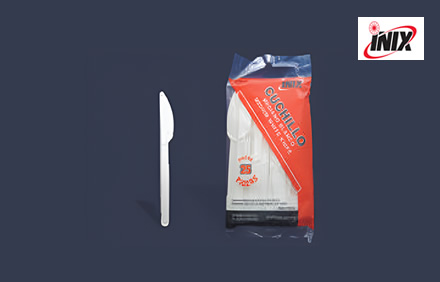 INIX-CUC-B  |  Cuchillo Blanco Embolsado con 25 Piezas 