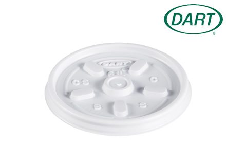 6JLMX | Tapa de Plástico PS con Respiradero para Vaso/Envase de 6 fl oz (177 mL) - Blanca